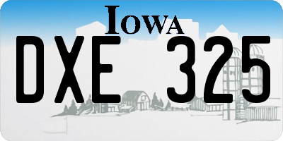 IA license plate DXE325