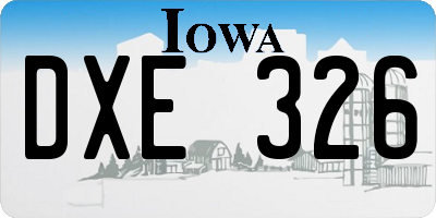 IA license plate DXE326