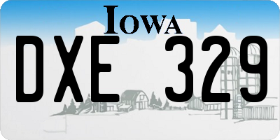 IA license plate DXE329