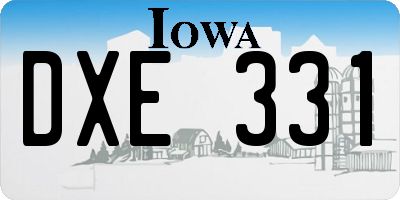 IA license plate DXE331