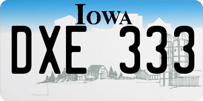 IA license plate DXE333