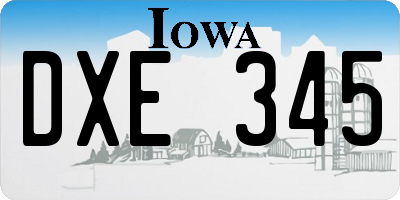 IA license plate DXE345