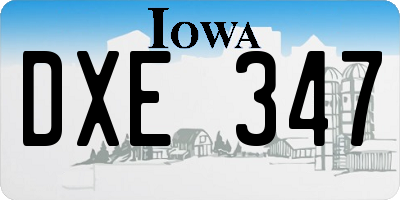 IA license plate DXE347