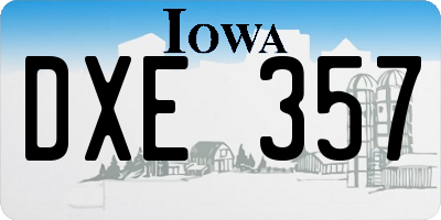 IA license plate DXE357