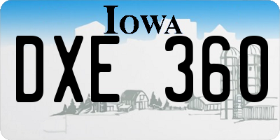 IA license plate DXE360
