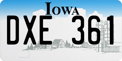 IA license plate DXE361