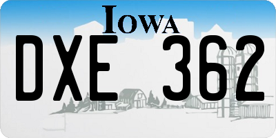 IA license plate DXE362