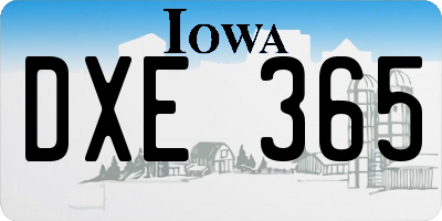 IA license plate DXE365