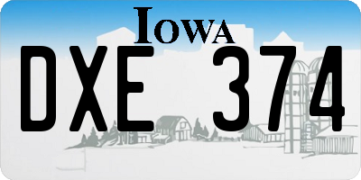 IA license plate DXE374