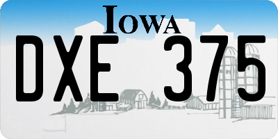 IA license plate DXE375
