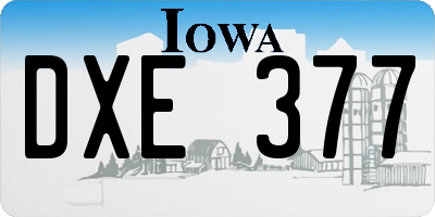 IA license plate DXE377