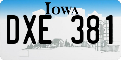 IA license plate DXE381