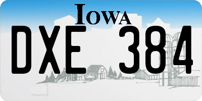 IA license plate DXE384