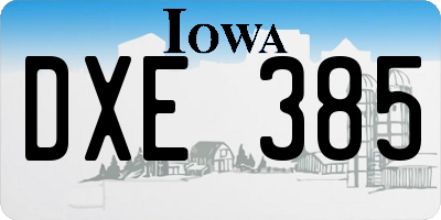IA license plate DXE385