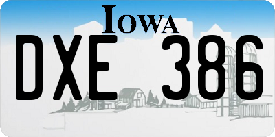 IA license plate DXE386