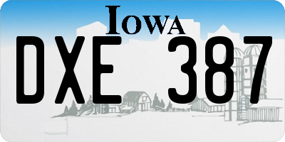IA license plate DXE387