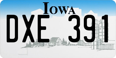IA license plate DXE391