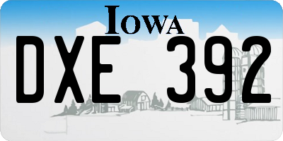 IA license plate DXE392