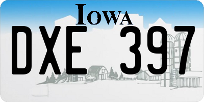 IA license plate DXE397