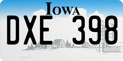 IA license plate DXE398
