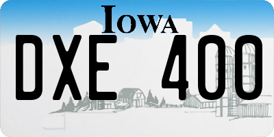 IA license plate DXE400