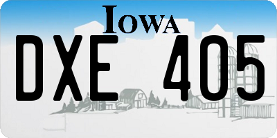 IA license plate DXE405