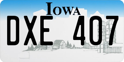 IA license plate DXE407