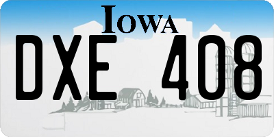 IA license plate DXE408