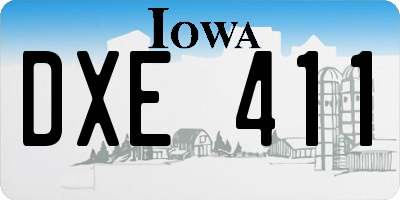 IA license plate DXE411