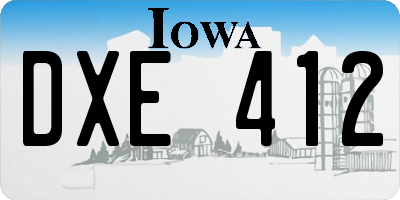 IA license plate DXE412