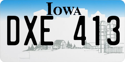 IA license plate DXE413