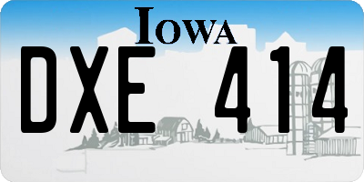 IA license plate DXE414
