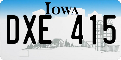 IA license plate DXE415