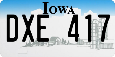 IA license plate DXE417