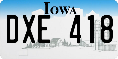 IA license plate DXE418