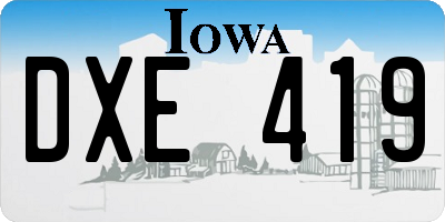 IA license plate DXE419
