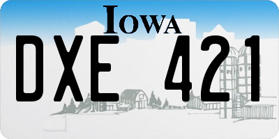 IA license plate DXE421