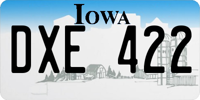 IA license plate DXE422