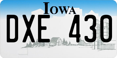 IA license plate DXE430