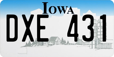 IA license plate DXE431