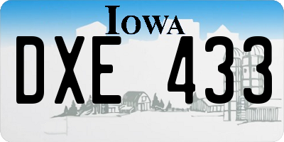IA license plate DXE433