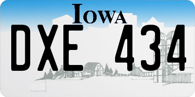 IA license plate DXE434
