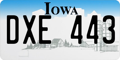 IA license plate DXE443