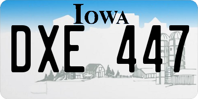 IA license plate DXE447
