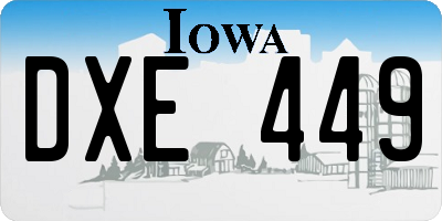 IA license plate DXE449