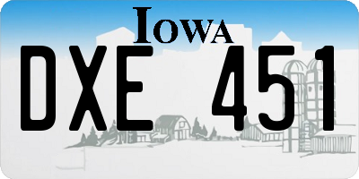 IA license plate DXE451