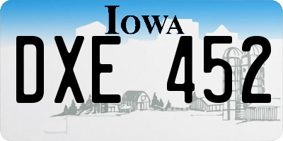 IA license plate DXE452