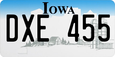 IA license plate DXE455