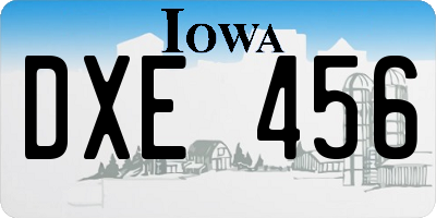 IA license plate DXE456