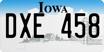 IA license plate DXE458